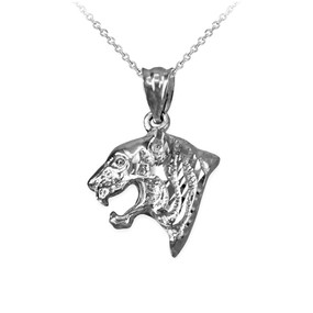 Sterling Silver Tiger Head DC Charm Necklace