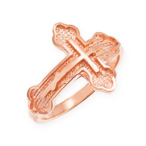 Rose Gold Eastern Orthodox Cross Ring