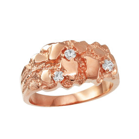 Rose Gold Elegant CZ Nugget Ring