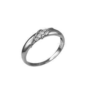 4MM Womens Diamond Wedding Band in Sterling Silver