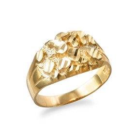 Yellow Gold Midsize Sparkle Cut Nugget Ring