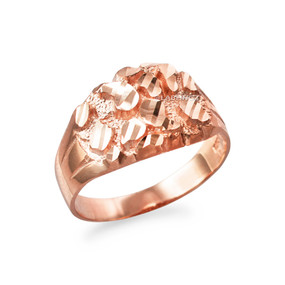 Rose Gold Midsize Sparkle Cut Nugget Ring