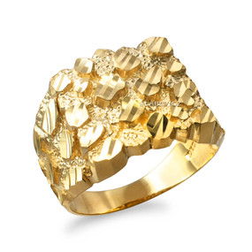 Yellow Gold Mens DC Nugget Ring