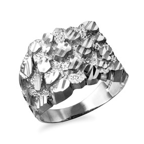 Sterling Silver Mens DC Nugget Ring