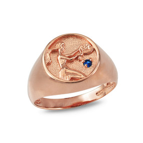 Rose Gold Genuine Birthstone Zodiac Ring