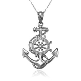 Sterling Silver Nautical Anchor Pendant Necklace