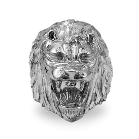 Roaring Lion Men's DC Ring in Sterling Silver