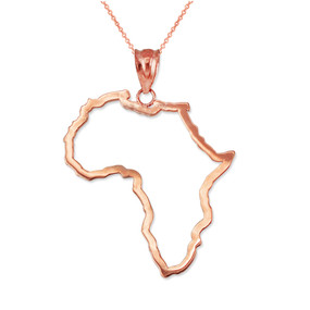 Rose Gold Africa Open Design Pendant Necklace