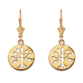 Gold Tree of Life Earrings set.