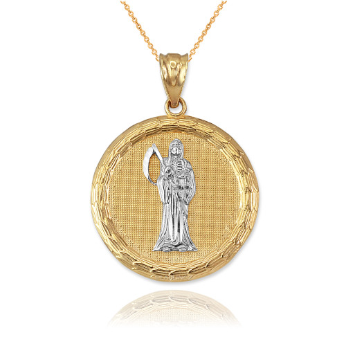 Buy 10k Two Tone Gold Round Halo Medusa Head Pendant Online At SO ICY