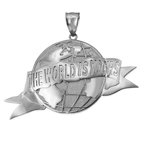 THE WORLD IS YOURS Sterling Silver Pendant