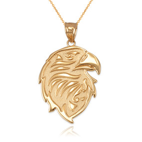 Gold eagle head necklace