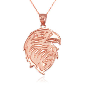 Rose gold eagle necklace.