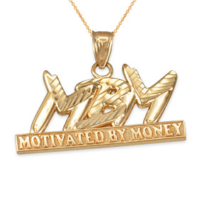 Gold MBM pendant necklace