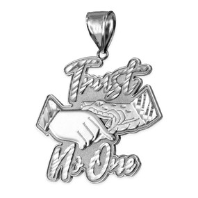 Sterling Silver TRUST NO ONE Hip-Hop Pendant