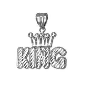 White Gold Crown King Hip-Hop DC Pendant