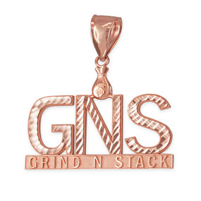Rose Gold GNS Grind-N-Stack Hip-Hop DC Pendant