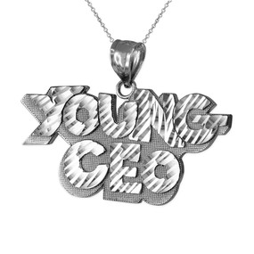 YOUNG CEO Sterling Silver DC Pendant Necklace