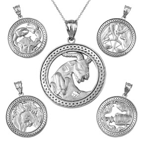 Silver Zodiac Pendant Necklace