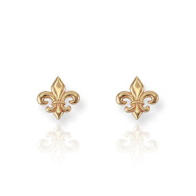 Gold Fleur-de-Lis Stud Earrings