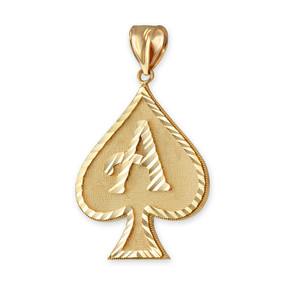 Gold Ace of Spades Pendant
