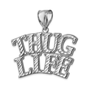 Sterling Silver THUG LIFE Hip-Hop DC Pendant