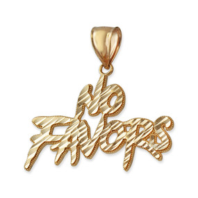 NO FAVORS Sparkle-cut Gold Hip Hop Pendant