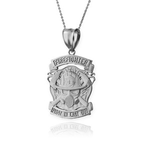Silver Firefighter Necklace