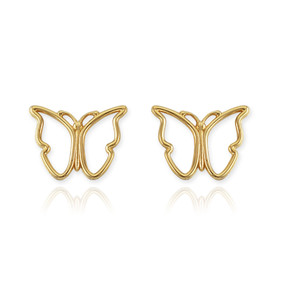 Butterfly Earrings in yellow gold
