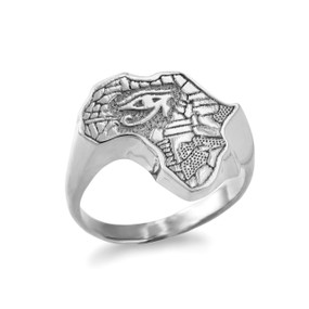 Sterling Silver Egyptian Eye of Horus Africa Ring