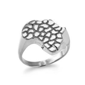 Silver Nugget Africa Ring