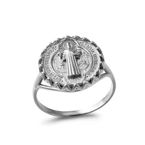 Silver St. Benedict Ring for women