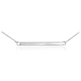 925 Solid Sterling Silver Straight Bar Necklace