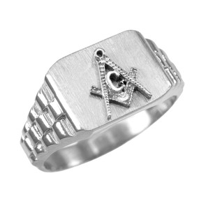 Men's Silver Masonic Ring