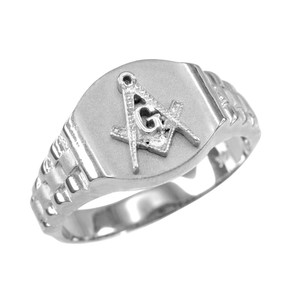Silver Masonic Ring