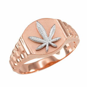 Rose Gold Marijuana Ring