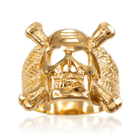 Gold Skull and Bones Ring