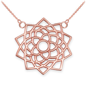 Rose Gold Sahasrara Lotus Unity Chakra Yoga Necklace