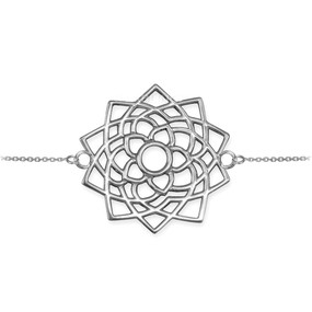 Sterling Silver Sahasrara Lotus Unity Chakra Yoga Bracelet