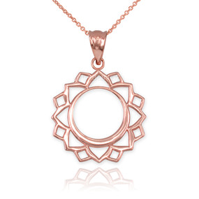 Rose Gold Vishuddha Chakra Yoga Pendant Necklace