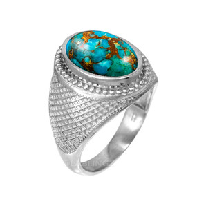 Sterling Silver Blue Copper Turquoise Statement Ring