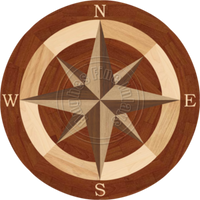 Sea Compass North with N (Braz Cherry) 18"