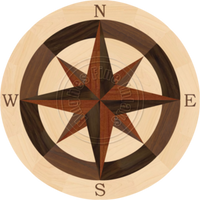 Sea Compass North with N (Maple) 18"