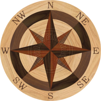 Sea Compass North Full (Red Oak) 24"