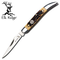 •FOLDERS
•2.5" BLADE, STAINLESS STEEL
•SATIN BLADE
•3.5" CLOSED
•CAMO HANDLE WITH ELK MEDALLION AND MIRROR BOLSTER
