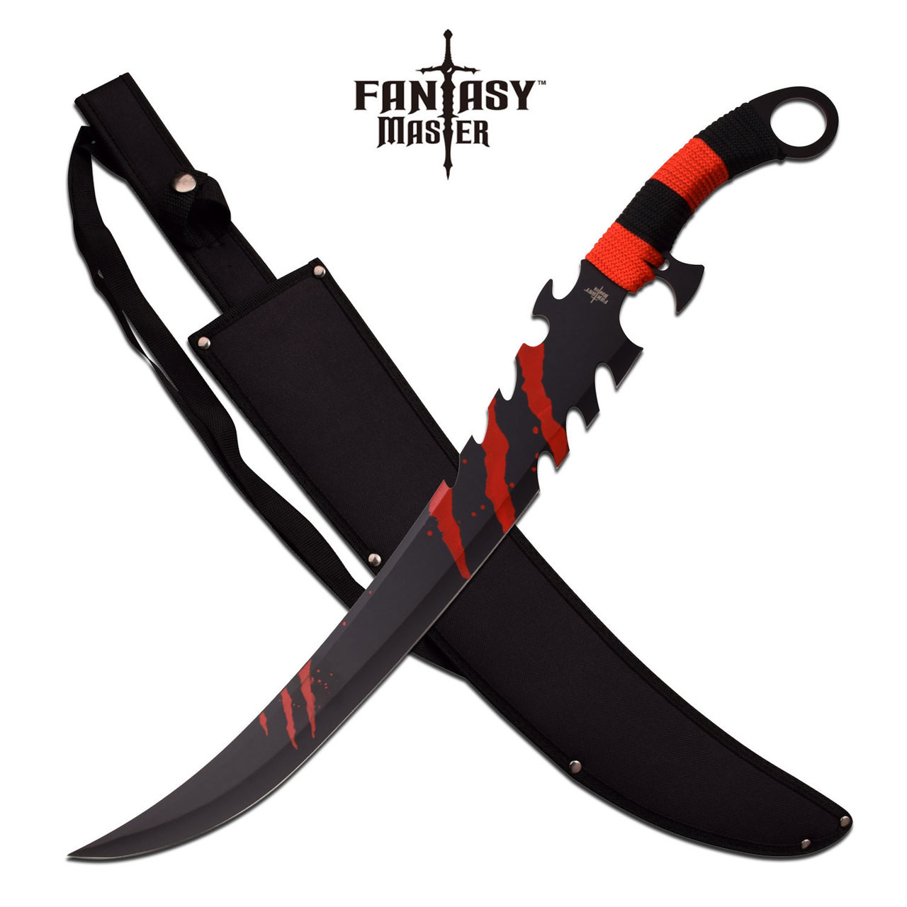 FANTASY SHORT SWORD 25" OVERALL RED & BLACK