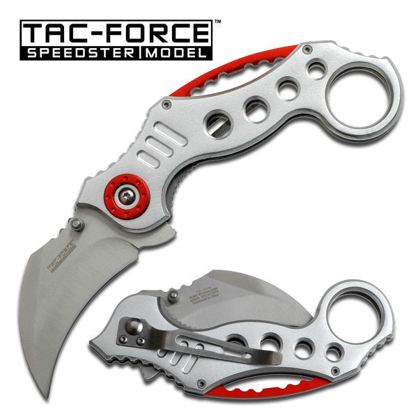 Spring Assisted Karambit Knife Silver - keyscutlery.com