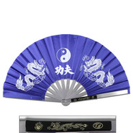 Tessen-Jutsu Iron Fan Weapon Dragon Blue