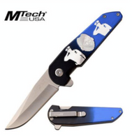 SPRING ASSISTED Police Officer KNIFE
7.75" OVERALL
3.25" 3CR13 STEEL BLADE
4.5" GRADIENT COLOR ANODIZED ALUMINUM HANDLE
SCULPTED  Police Officer ARTWORK ON HANDLE
INCLUDES POCKET CLIP