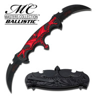 •SPRING ASSISTED
•1.75" 3MM THICK BLADE, STAINLESS STEEL
•BLACK DUAL BLADE WITH RED FLAMING
•6" CLOSED
•DUAL RED DRAGON ON BLACK ALUMINUM HANDLE
•INCLUDES POCKET CLIP
